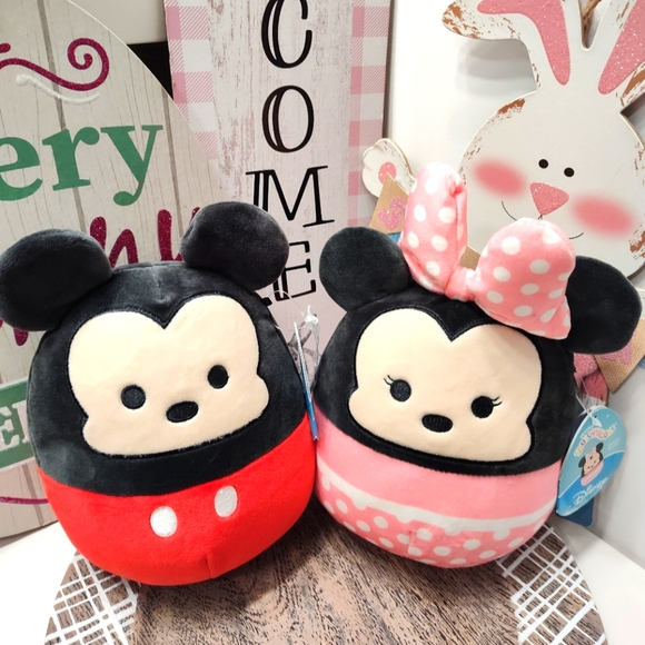 ❤️NWT Disney Mickey & Minnie Mini (2021) 7" inch Squishmallow Pair, Super Cute! - Picture 1 of 15